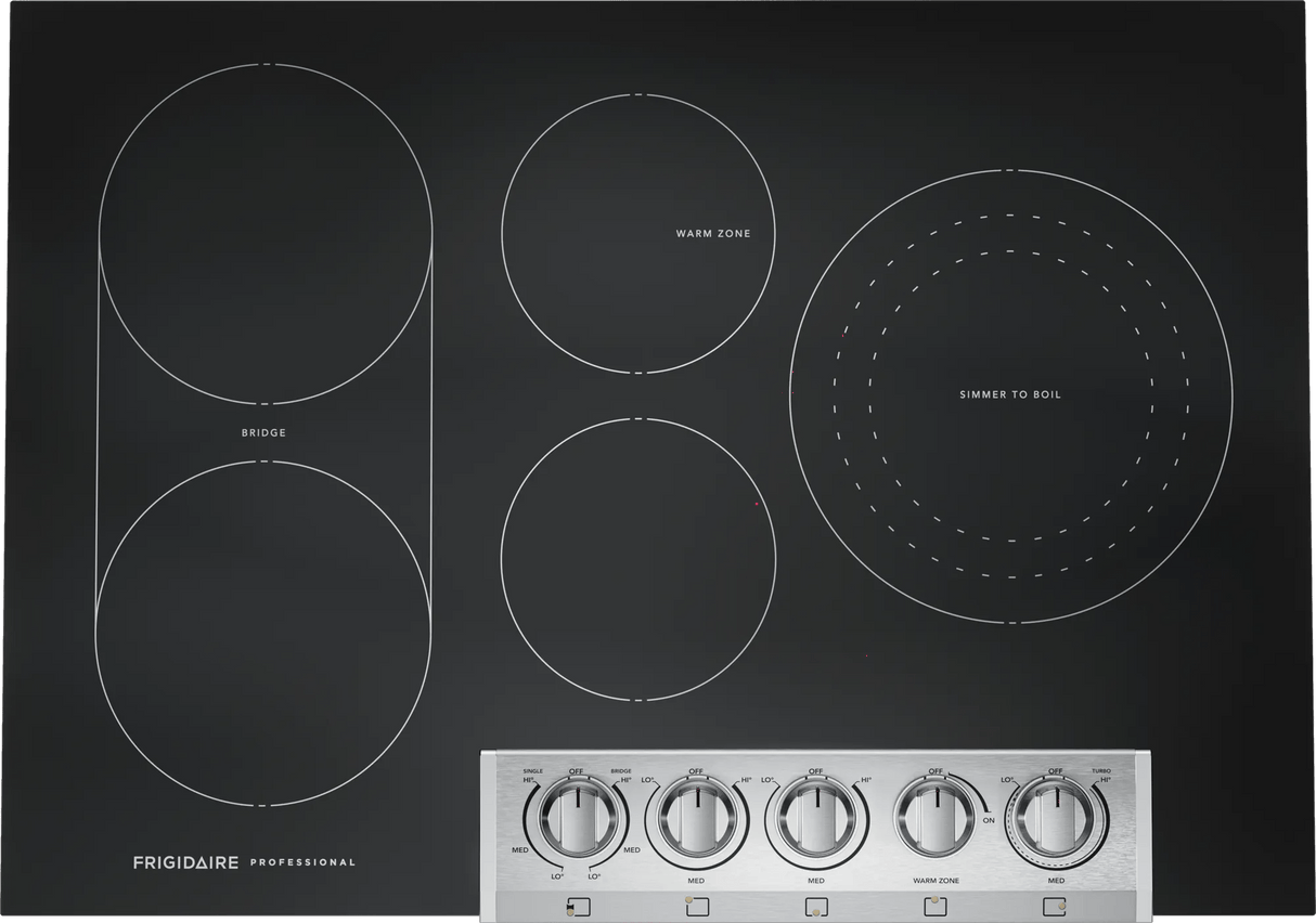 Frigidaire Professional 30" Electric Cooktop with 5 Radiant Elements &amp; Bridge, Stainless Steel