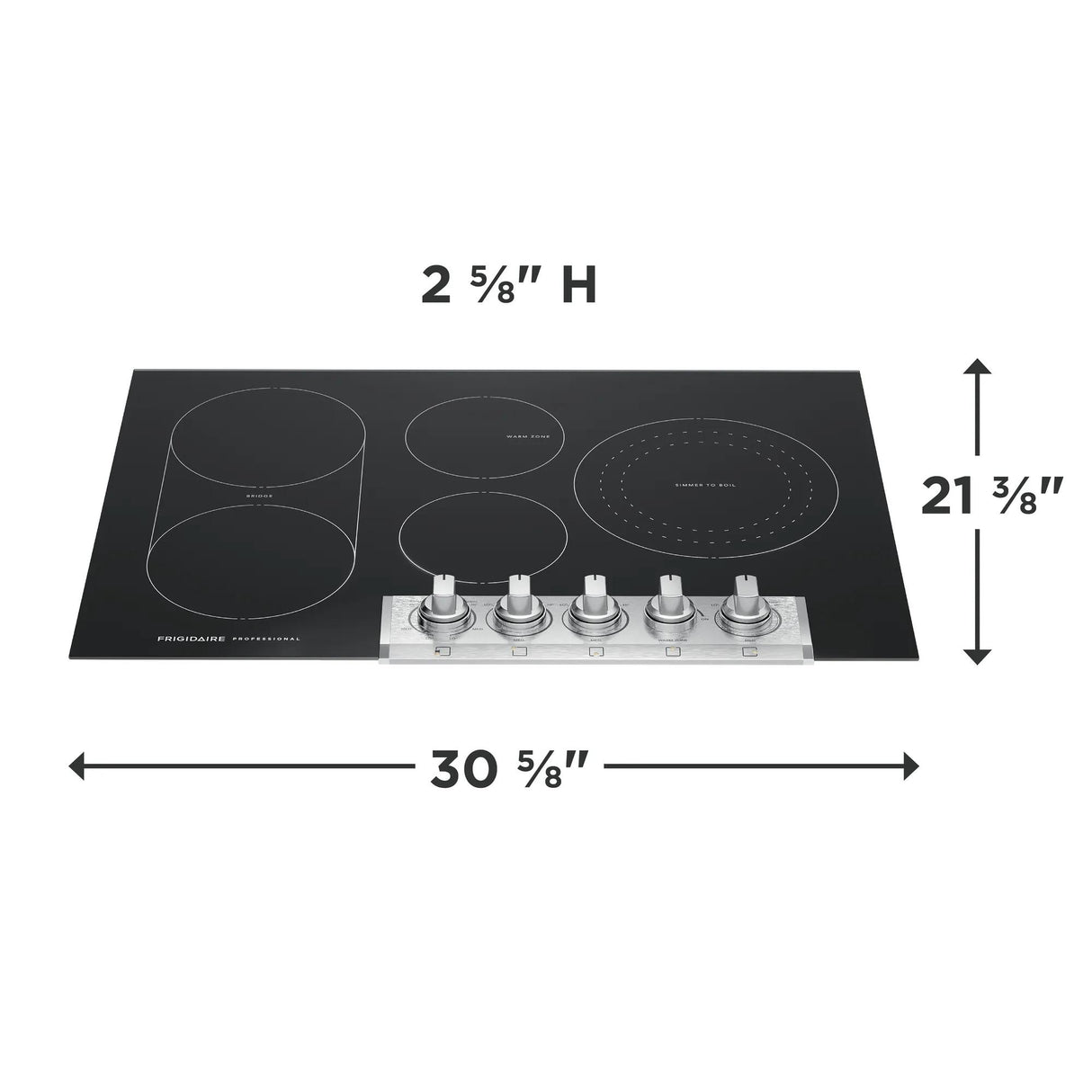 Frigidaire Professional 30" Electric Cooktop with 5 Radiant Elements &amp; Bridge, Stainless Steel