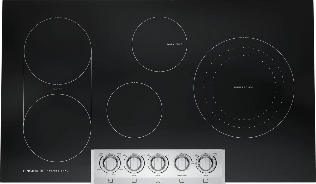 Frigidaire Professional 36" Electric Cooktop with 5 Radiant Elements &amp; Bridge, Stainless Steel