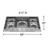 Frigidaire Professional 30" Gas Cooktop with 5 Sealed Burners &amp; PowerPlus 18,000 BTU, Stainless Steel