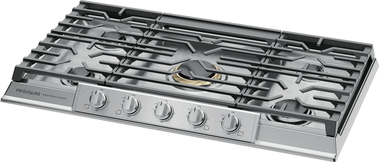 Frigidaire Professional 36" Gas Cooktop with 5 Sealed Burners &amp; PowerPlus 18,000 BTU, Stainless Steel