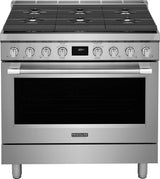 Frigidaire Professional 36" Freestanding Dual-Fuel Range with Dual-Fan Convection, 6 Burners, 4.4 Cu. Ft., Smudge-Proof Stainless Steel - PCFD3670AF