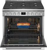 Frigidaire Professional 36" Freestanding Dual-Fuel Range with Dual-Fan Convection, 6 Burners, 4.4 Cu. Ft., Smudge-Proof Stainless Steel - PCFD3670AF