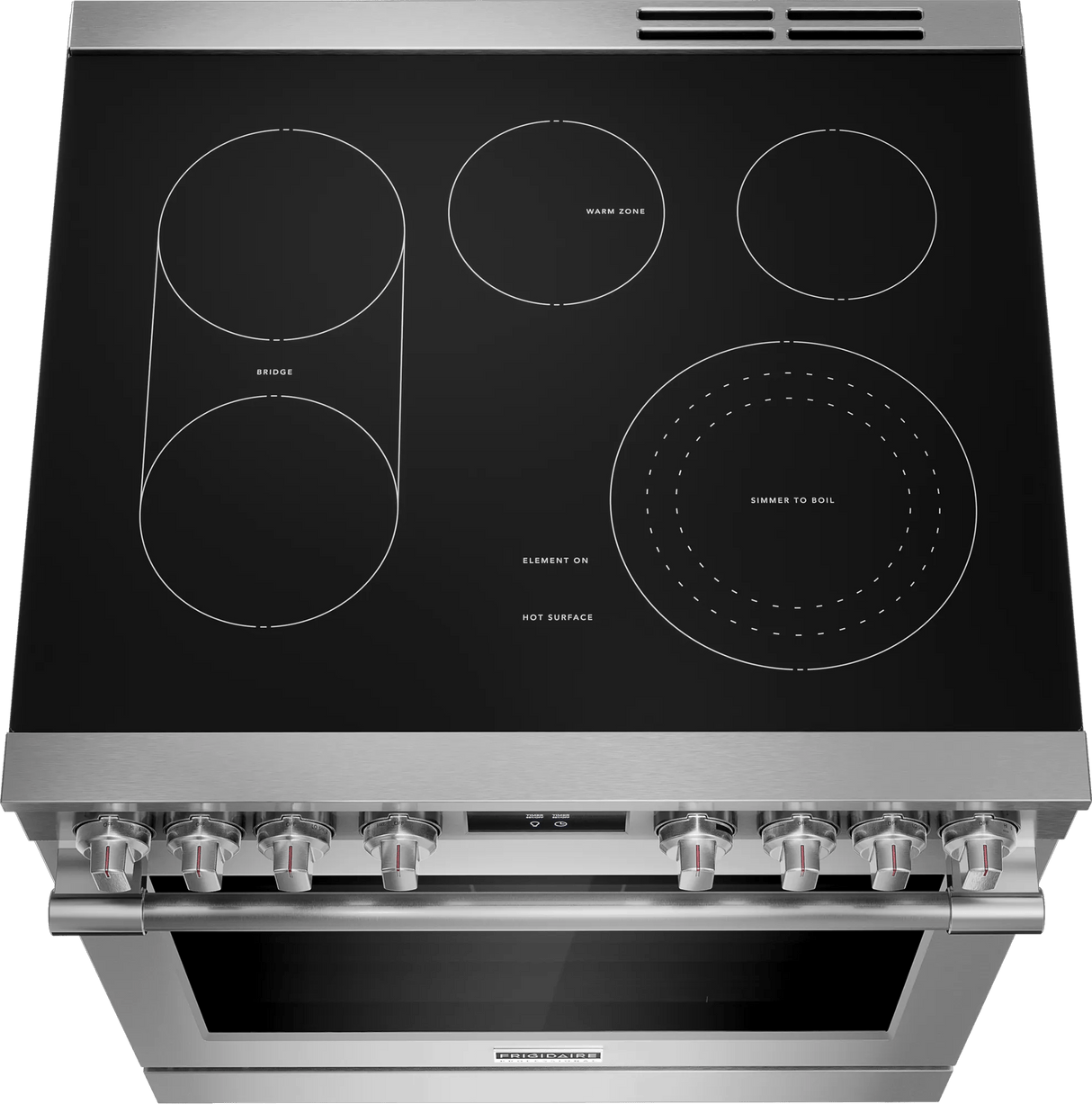 Frigidaire Professional 30" Slide-In Electric Range with Total Convection &amp; Air Fry, 6.2 Cu. Ft., Smudge-Proof Stainless Steel - PCFE3080AF