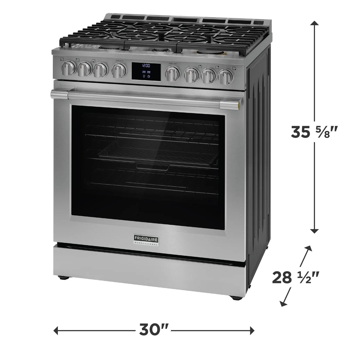 Frigidaire Professional Stainless Steel 30" Gas Range with No Preheat + Air Fry - (PCFG3080AF)
