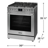 Frigidaire Professional Stainless Steel 30" Gas Range with No Preheat + Air Fry - (PCFG3080AF)