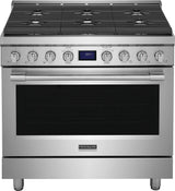 Frigidaire Professional 36" Front Control Freestanding Gas Range with True Convection, 6 Burners, 4.4 Cu. Ft., Smudge-Proof Stainless Steel - PCFG3670AF