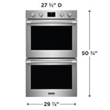 Frigidaire Professional 30" Double Electric Wall Oven with Total Convection &amp; Air Fry, 10.6 Cu. Ft., Smudge-Proof Stainless Steel - PCWD3080AF