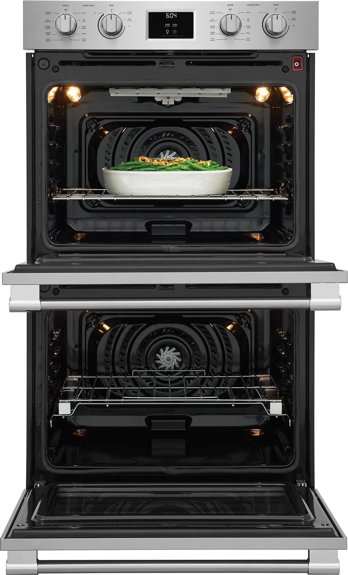 Frigidaire Professional 30" Double Electric Wall Oven with Total Convection &amp; Air Fry, 10.6 Cu. Ft., Smudge-Proof Stainless Steel - PCWD3080AF
