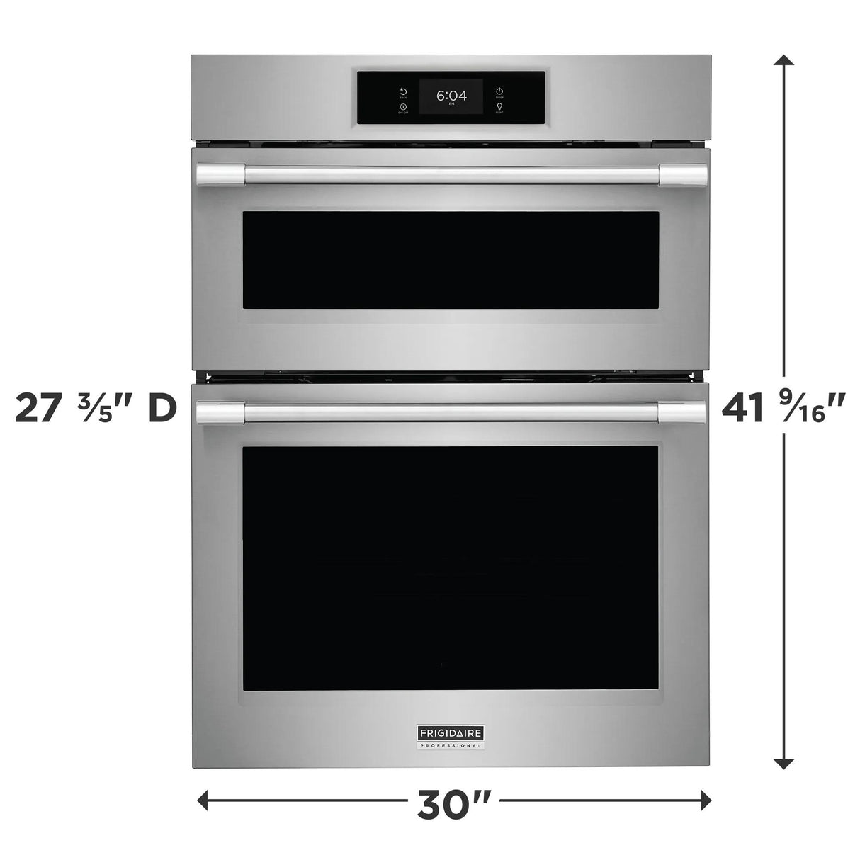 Frigidaire Professional 30" Electric Wall Oven &amp; Microwave Combination with Total Convection &amp; Air Fry, Smudge-Proof Stainless Steel - PCWM3080AF