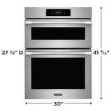 Frigidaire Professional 30" Electric Wall Oven &amp; Microwave Combination with Total Convection &amp; Air Fry, Smudge-Proof Stainless Steel - PCWM3080AF