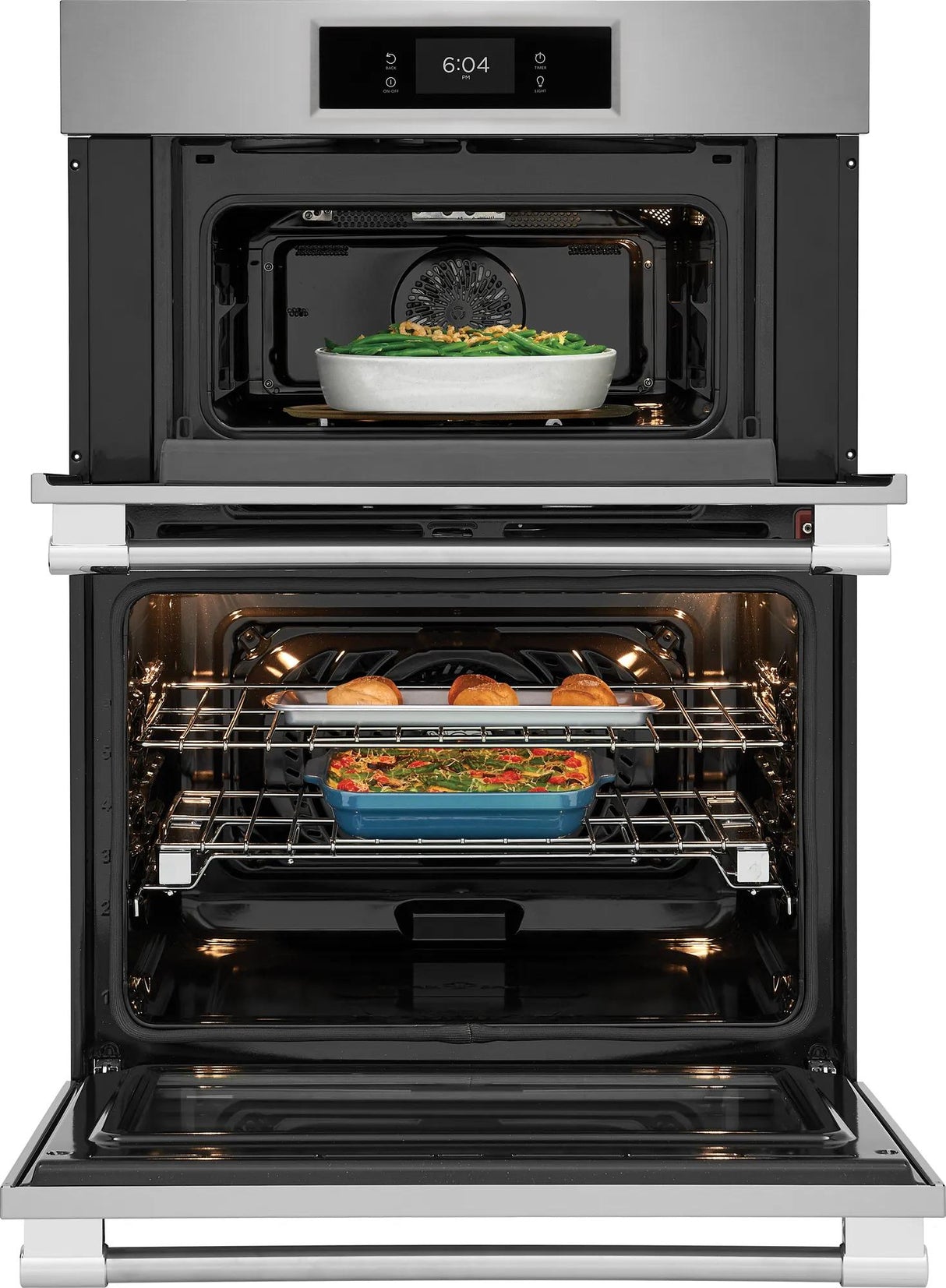 Frigidaire Professional 30" Electric Wall Oven &amp; Microwave Combination with Total Convection &amp; Air Fry, Smudge-Proof Stainless Steel - PCWM3080AF