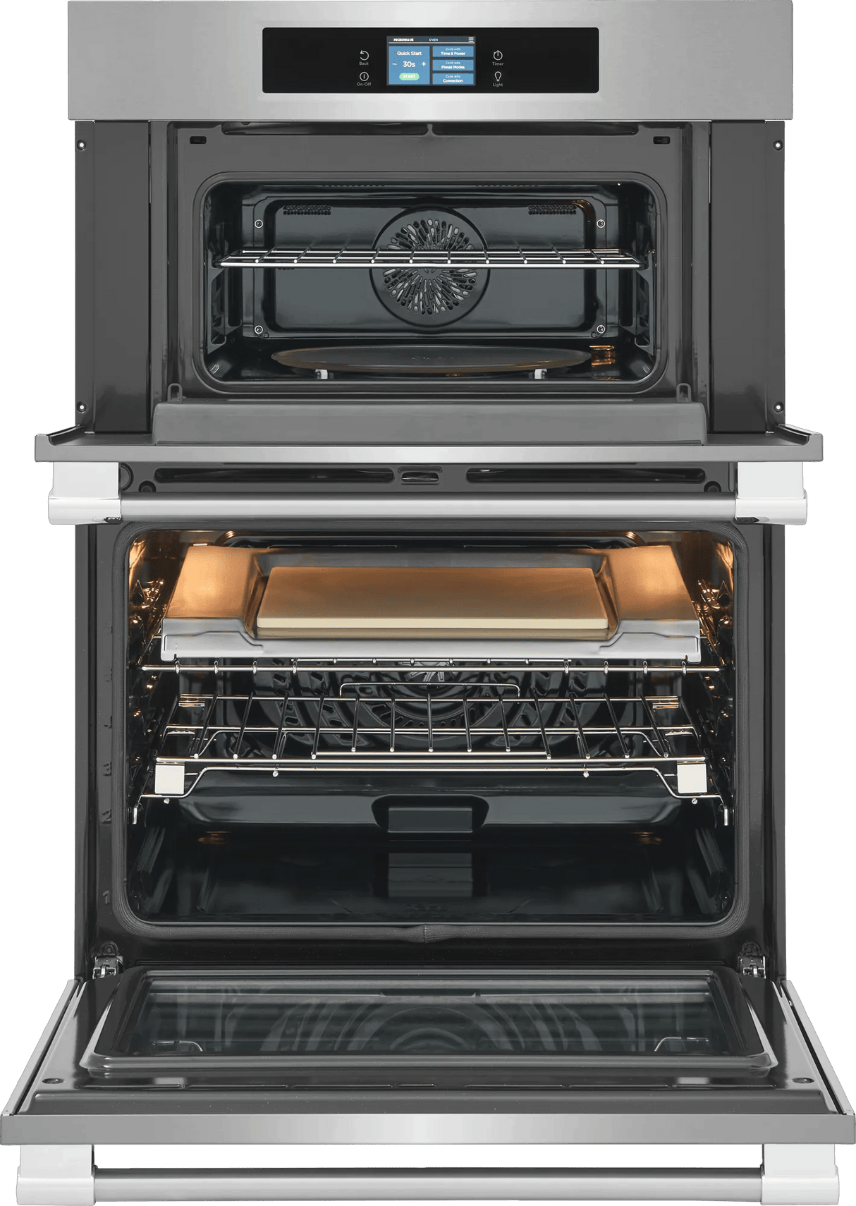 Frigidaire Professional 30" Electric Wall Oven &amp; Microwave Combination with Total Convection &amp; Stone-Baked Pizza Mode, Smudge-Proof Stainless Steel - PCWM3085AF