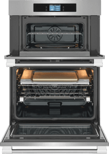 Frigidaire Professional 30" Electric Wall Oven &amp; Microwave Combination with Total Convection &amp; Stone-Baked Pizza Mode, Smudge-Proof Stainless Steel - PCWM3085AF