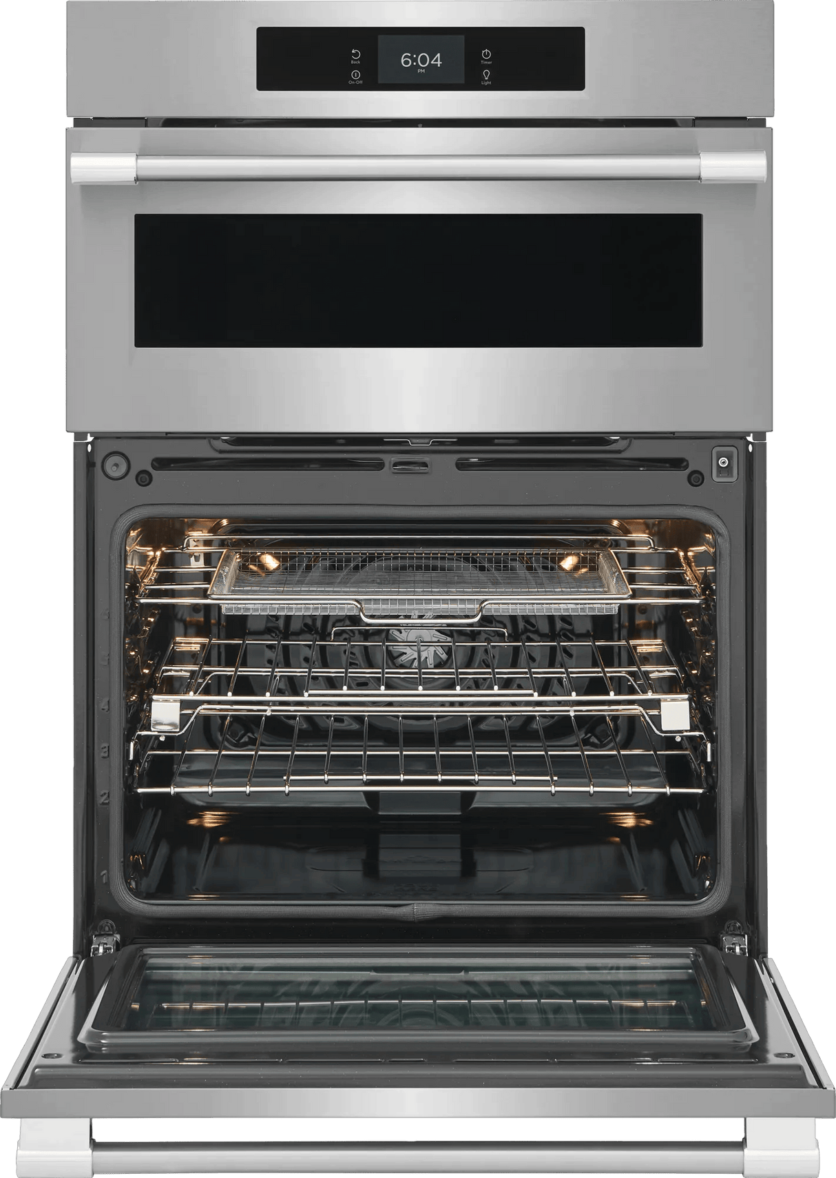 Frigidaire Professional 30" Electric Wall Oven &amp; Microwave Combination with Total Convection &amp; Stone-Baked Pizza Mode, Smudge-Proof Stainless Steel - PCWM3085AF
