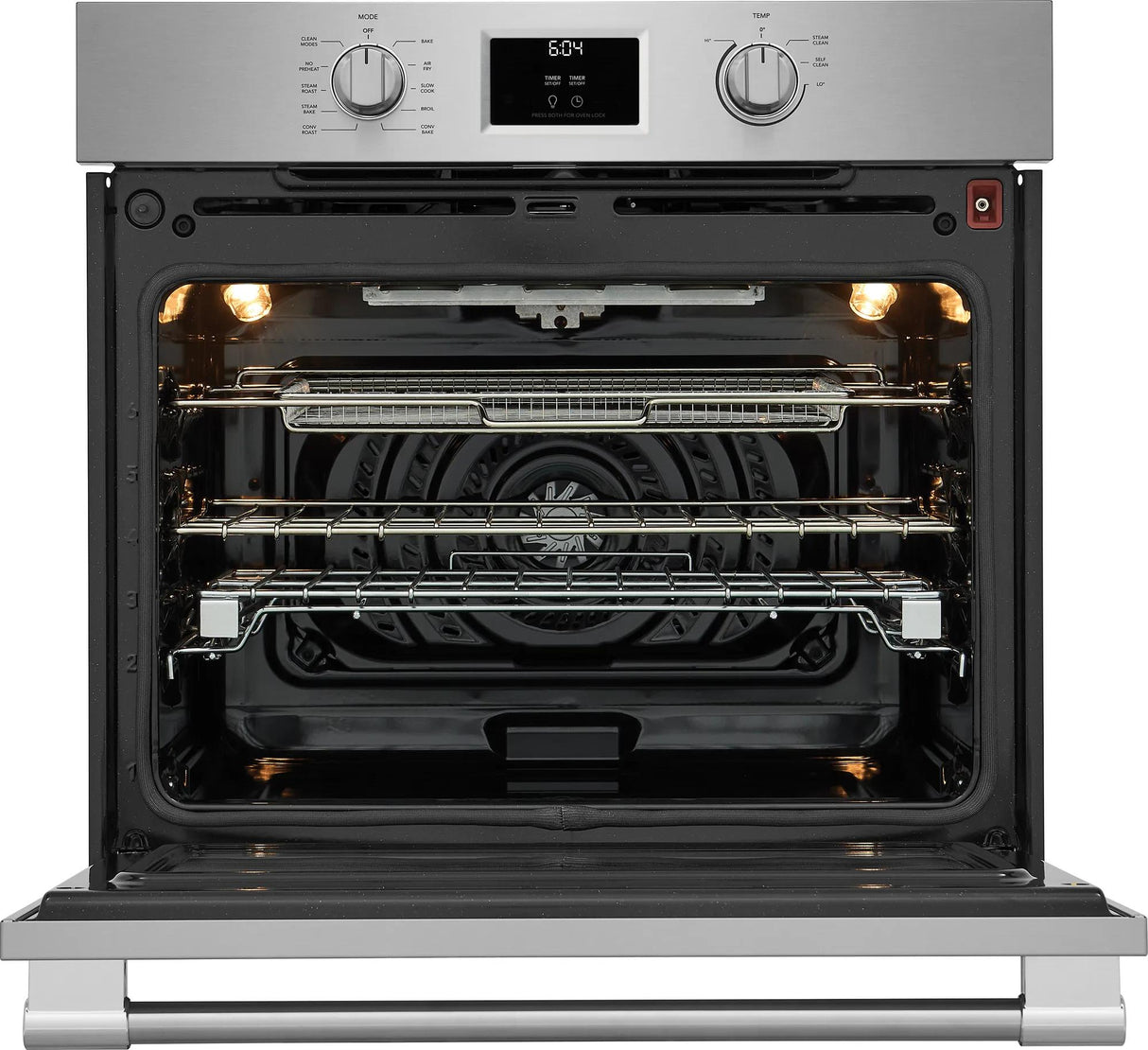 Frigidaire Professional 30" Single Electric Wall Oven with Total Convection &amp; No-Preheat Air Fry, 5.3 Cu. Ft., Smudge-Proof Stainless Steel - PCWS3080AF