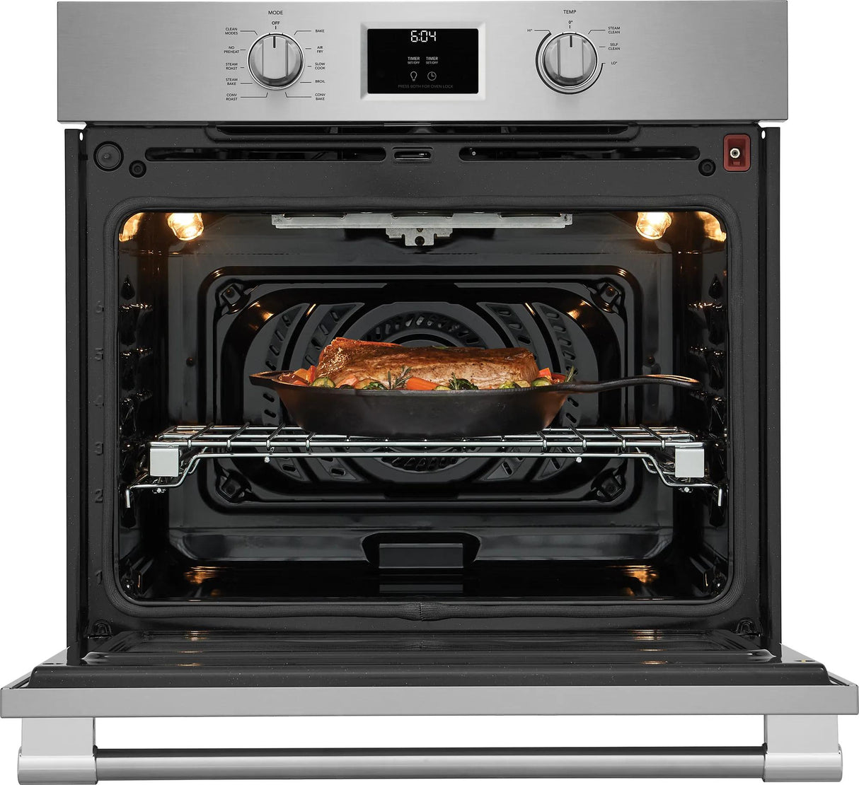 Frigidaire Professional 30" Single Electric Wall Oven with Total Convection &amp; No-Preheat Air Fry, 5.3 Cu. Ft., Smudge-Proof Stainless Steel - PCWS3080AF