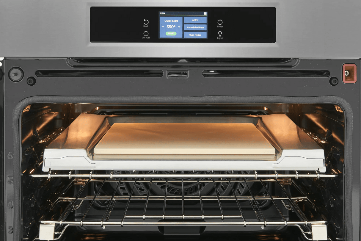 Frigidaire Professional 30" Single Electric Wall Oven with Total Convection &amp; Stone-Baked Pizza Mode, 5.3 Cu. Ft., Smudge-Proof Stainless Steel - PCWS3085AF