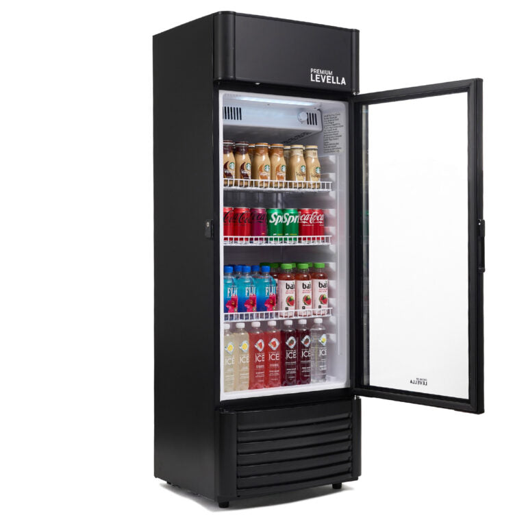 PRF657DX Single Glass Door Merchandiser Refrigerator -Beverage Display Cooler-6.5 cu ft-Black