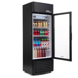 PRF657DX Single Glass Door Merchandiser Refrigerator -Beverage Display Cooler-6.5 cu ft-Black