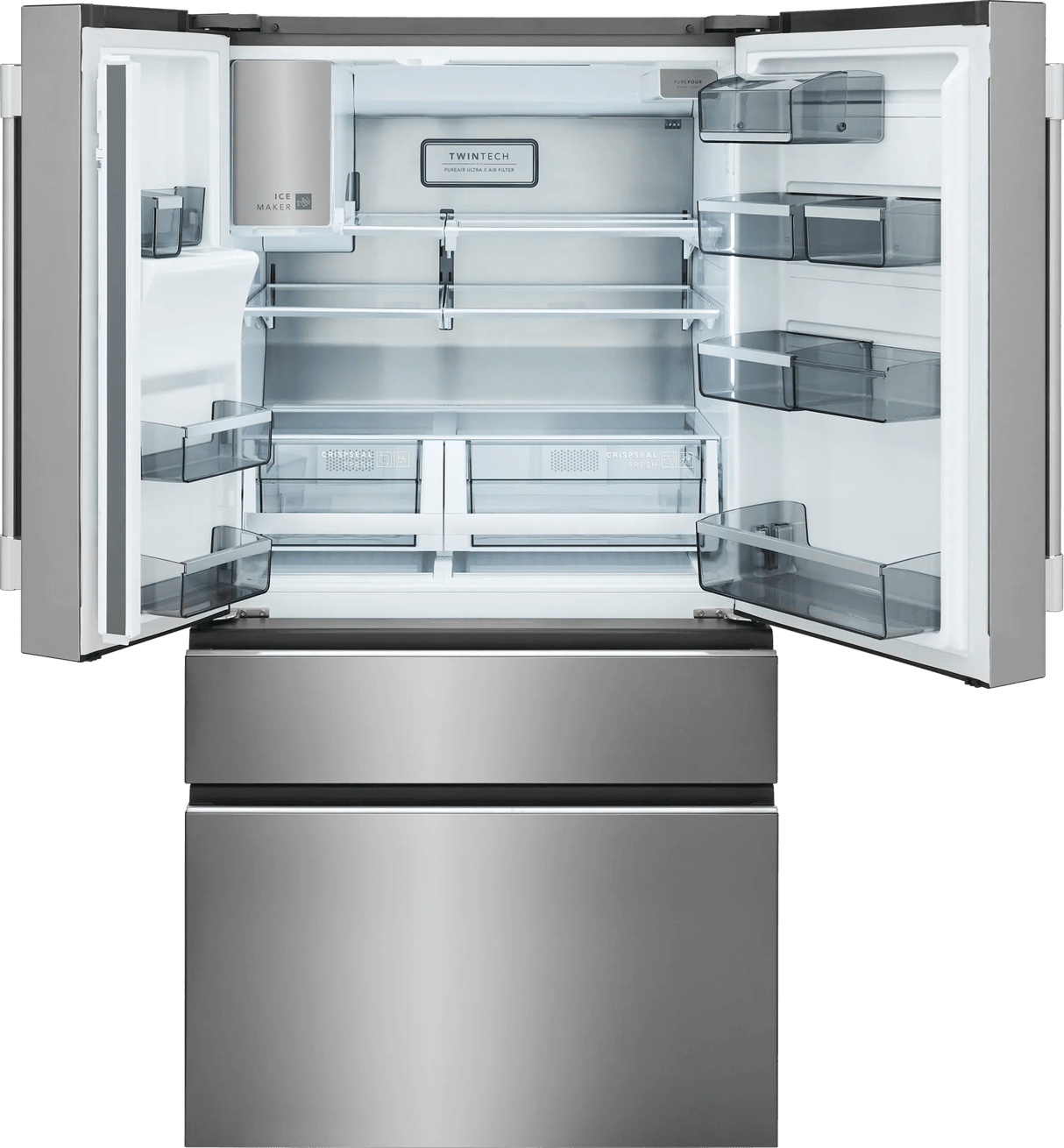 Frigidaire Professional PRMS2790BF – doors open, empty
