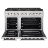 ZLINE 48 in. 6.7 cu. ft. Paramount Dual Fuel Range with 8 Burner DuoPro™ Cooktop and Dual Ovens in Stainless Steel (PSDR48) - (PSDR48) -