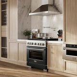 ZLINE 36 in. 5.2 cu. ft. Paramount Dual Fuel Range with 6 Burner DuoPro™ Cooktop and Electric Convection Oven with Black Matte Door (PSDR-BLM-36) - (PSDRBLM36) -