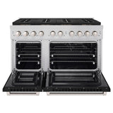 ZLINE 48 in. 6.7 cu. ft. Paramount Dual Fuel Range with 8 Burner DuoPro™ Cooktop and Dual Ovens with Black Matte Doors (PSDR-BLM-48) - (PSDRBLM48) -