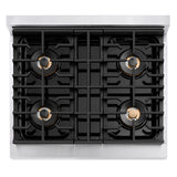 ZLINE 30 in. 4.2 cu. ft. Paramount Dual Fuel Range with 4 Burner DuoPro™ Cooktop and Electric Convection Oven in Satin Stainless Steel (PSDRS-30) - (PSDRS30) -