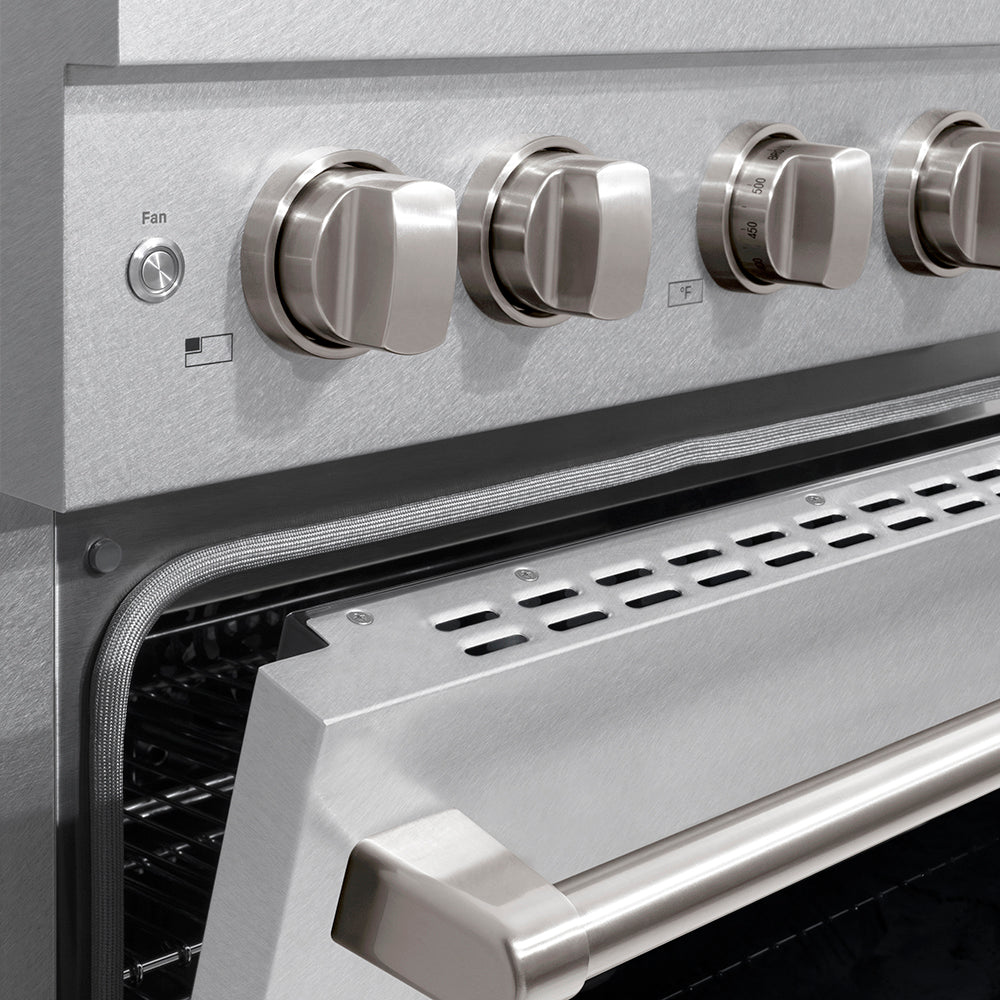 ZLINE 30 in. 4.2 cu. ft. Paramount Dual Fuel Range with 4 Burner DuoPro™ Cooktop and Electric Convection Oven in Satin Stainless Steel (PSDRS-30) - (PSDRS30) -