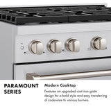 ZLINE 48 in. 6.7 cu. ft. Paramount Dual Fuel Range with 8 Burner DuoPro™ Cooktop and Dual Ovens in Satin Stainless Steel with Black Matte Doors (PSDRS-BLM-48) - (PSDRSBLM48) -