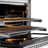 ZLINE Autograph Edition 36 in. 5.2 cu. ft. Paramount Dual Fuel Range with 6 Burner DuoPro™ Cooktop and Electric Convection Oven in Satin Stainless Steel and Champagne Bronze Accents (PSDRSZ-36-CB) - (PSDRSZ36CB) -