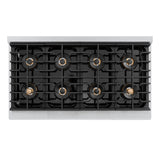 ZLINE Autograph Edition 48 in. 6.7 cu. ft. Paramount Dual Fuel Range with 8 Burner DuoPro™ Cooktop and Dual Ovens in Satin Stainless Steel and Polished Gold Accents (PSDRSZ-48-G) - (PSDRSZ48G) -
