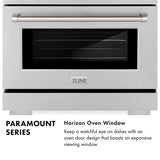 ZLINE Autograph Edition 30 in. 4.2 cu. ft. Paramount Dual Fuel Range with 4 Burner DuoPro™ Cooktop and Electric Convection Oven in Satin Stainless Steel with White Matte Door and Matte Black Accents (PSDRSZ-WM-30-MB) - (PSDRSZWM30MB) -