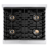 ZLINE 30 in. 4.2 cu. ft. Paramount Dual Fuel Range with 4 Burner DuoPro™ Cooktop and Electric Convection Oven with White Matte Door (PSDR-WM-30) - (PSDRWM30) -