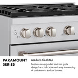 ZLINE 30 in. 4.2 cu. ft. Paramount Dual Fuel Range with 4 Burner DuoPro™ Cooktop and Electric Convection Oven with White Matte Door (PSDR-WM-30) - (PSDRWM30) -