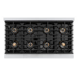 ZLINE 48 in. 6.7 cu. ft. Paramount Dual Fuel Range with 8 Burner DuoPro™ Cooktop and Dual Ovens with White Matte Doors (PSDR-WM-48) - (PSDRWM48) -