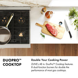 ZLINE Autograph Edition 48 in. 6.7 cu. ft. Paramount Dual Fuel Range with 8 Burner DuoPro™ Cooktop and Dual Ovens in Stainless Steel and Matte Black Accents (PSDRZ-48-MB) - (PSDRZ48MB) -