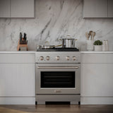 ZLINE 30 in. 4.2 cu. ft. Paramount Gas Range with 4 Burner DuoPro™ Cooktop and Convection Gas Oven in Stainless Steel (PSGR30) - (PSGR30) -
