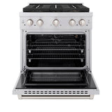 ZLINE 30 in. 4.2 cu. ft. Paramount Gas Range with 4 Burner DuoPro™ Cooktop and Convection Gas Oven in Stainless Steel (PSGR30) - (PSGR30) -