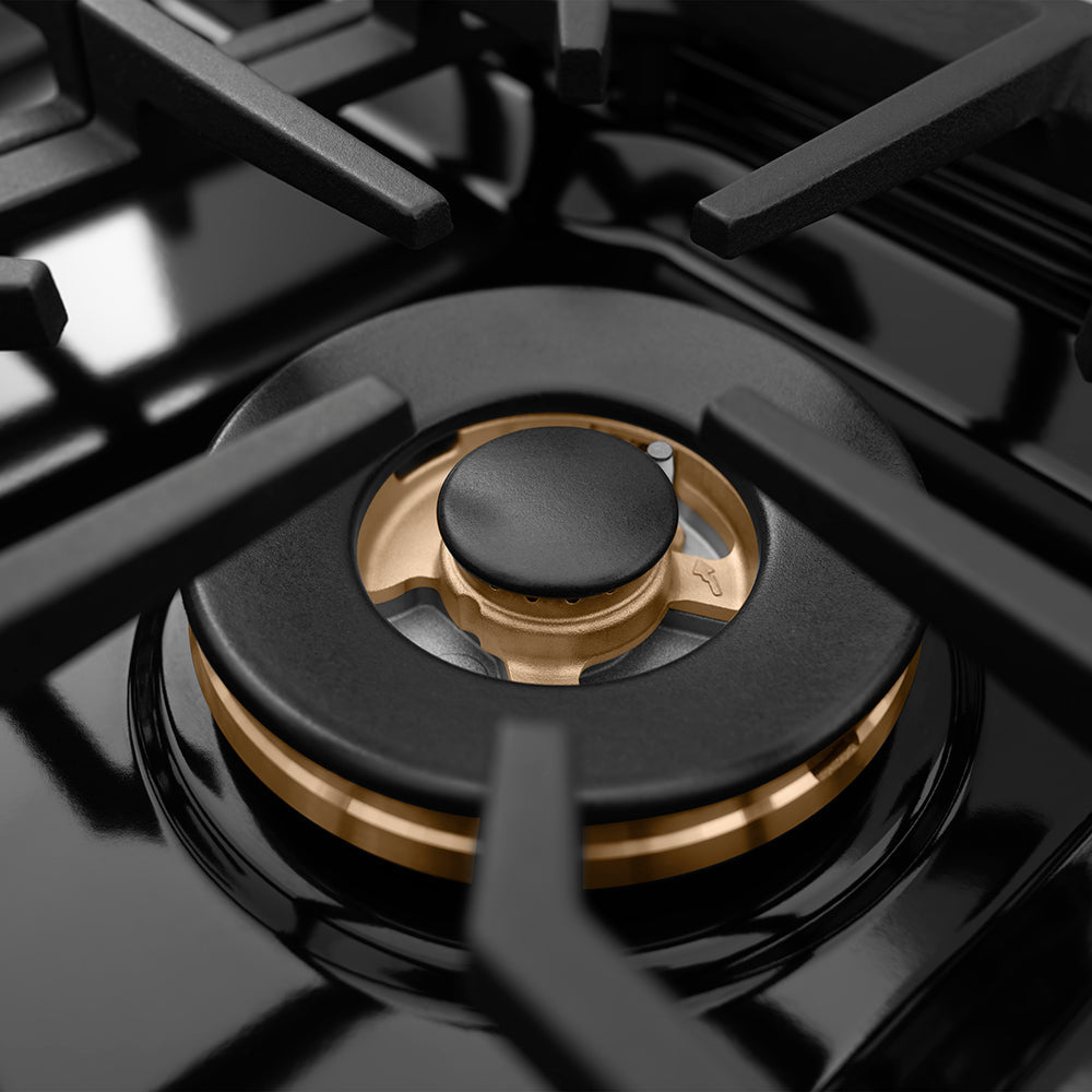 ZLINE 30 in. 4.2 cu. ft. Paramount Gas Range with 4 Burner DuoPro™ Cooktop and Convection Gas Oven in Black Stainless Steel (PSGRB-30) - (PSGRB30) -