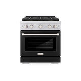 ZLINE 30 in. 4.2 cu. ft. Paramount Gas Range with 4 Burner DuoPro™ Cooktop and Convection Gas Oven with Black Matte Door (PSGR-BLM-30) - (PSGRBLM30) -