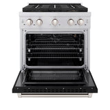 ZLINE 30 in. 4.2 cu. ft. Paramount Gas Range with 4 Burner DuoPro™ Cooktop and Convection Gas Oven with Black Matte Door (PSGR-BLM-30) - (PSGRBLM30) -
