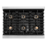 36 in. 5.2 cu. ft. Paramount Gas Range with 6 Burner DuoPro™ Cooktop and Convection Gas Oven with Black Matte Door - (PSGRBLM36) -