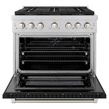 36 in. 5.2 cu. ft. Paramount Gas Range with 6 Burner DuoPro™ Cooktop and Convection Gas Oven with Black Matte Door - (PSGRBLM36) -