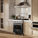 36 in. 5.2 cu. ft. Paramount Gas Range with 6 Burner DuoPro™ Cooktop and Convection Gas Oven with Black Matte Door - (PSGRBLM36) -