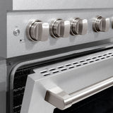 ZLINE 36 in. 5.2 cu. ft. Paramount Gas Range with 6 Burner DuoPro™ Cooktop and Convection Gas Oven in Satin Stainless Steel (PSGRS-36) - (PSGRS36) -