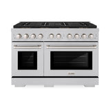 ZLINE 48 in. 6.7 cu. ft. Paramount Gas Range with 8 Burner DuoPro™ Cooktop and Dual Ovens in Satin Stainless Steel (PSGRS-48) - (PSGRS48) -