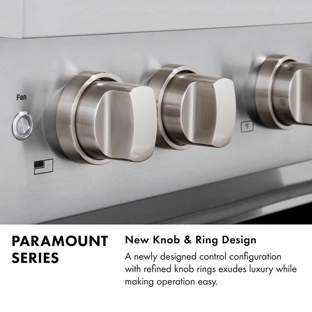 ZLINE Autograph Edition 36 in. 5.2 cu. ft. Paramount Gas Range with 6 Burner DuoPro™ Cooktop and Convection Gas Oven in Satin Stainless Steel with White Matte Door and Polished Gold Accents (PSGRSZ-WM-36-G) - (PSGRSZWM36G) -