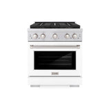 ZLINE 30 in. 4.2 cu. ft. Paramount Gas Range with 4 Burner DuoPro™ Cooktop and Convection Gas Oven with White Matte Door (PSGR-WM-30) - (PSGRWM30) -